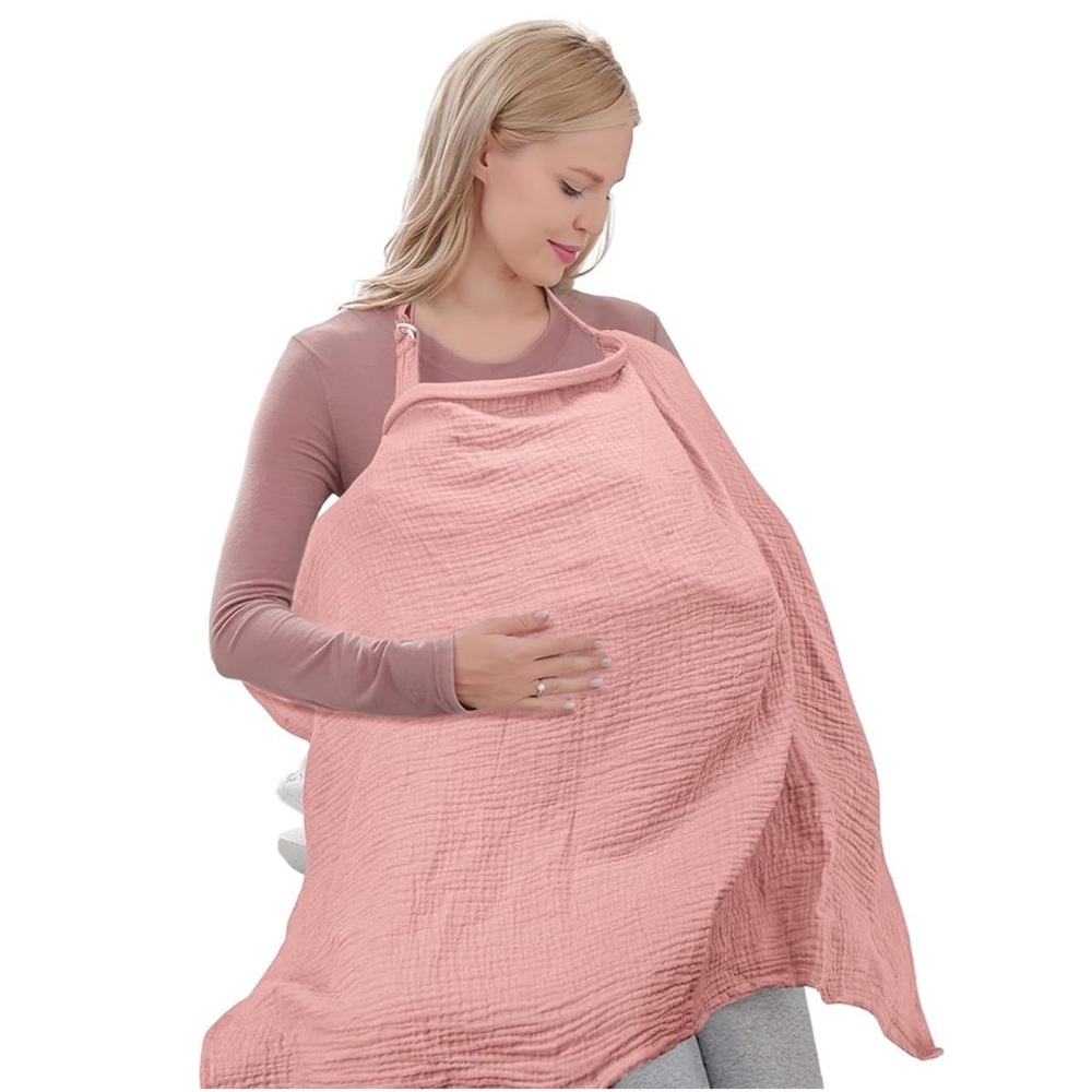 Infancie 100% Organic Cotton Muslin Nursing Cover Pink NEW